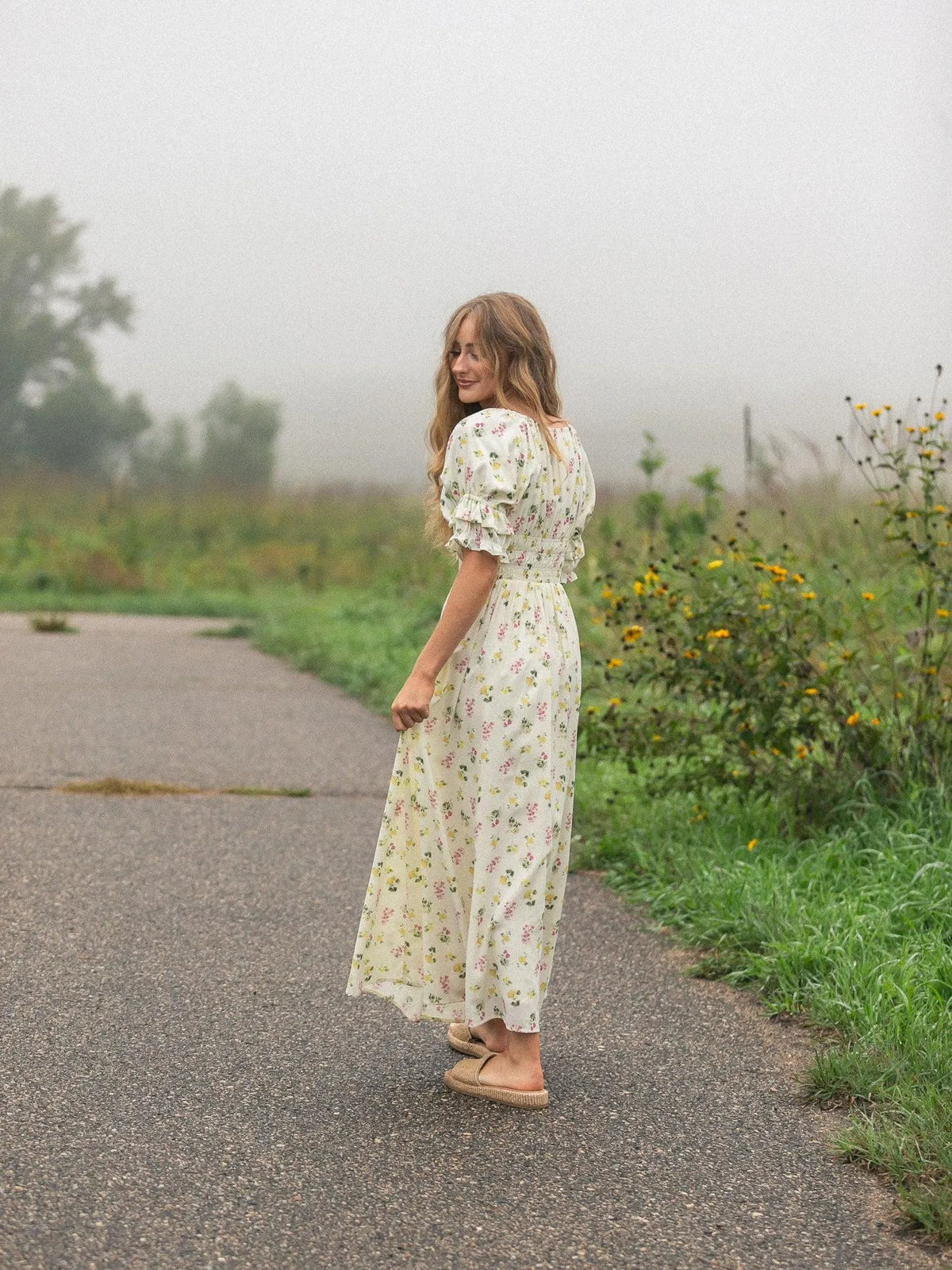 Written in the Flowers Puff Sleeve Floral Maxi Dress-Women's Dresses-Shop Z & Joxa