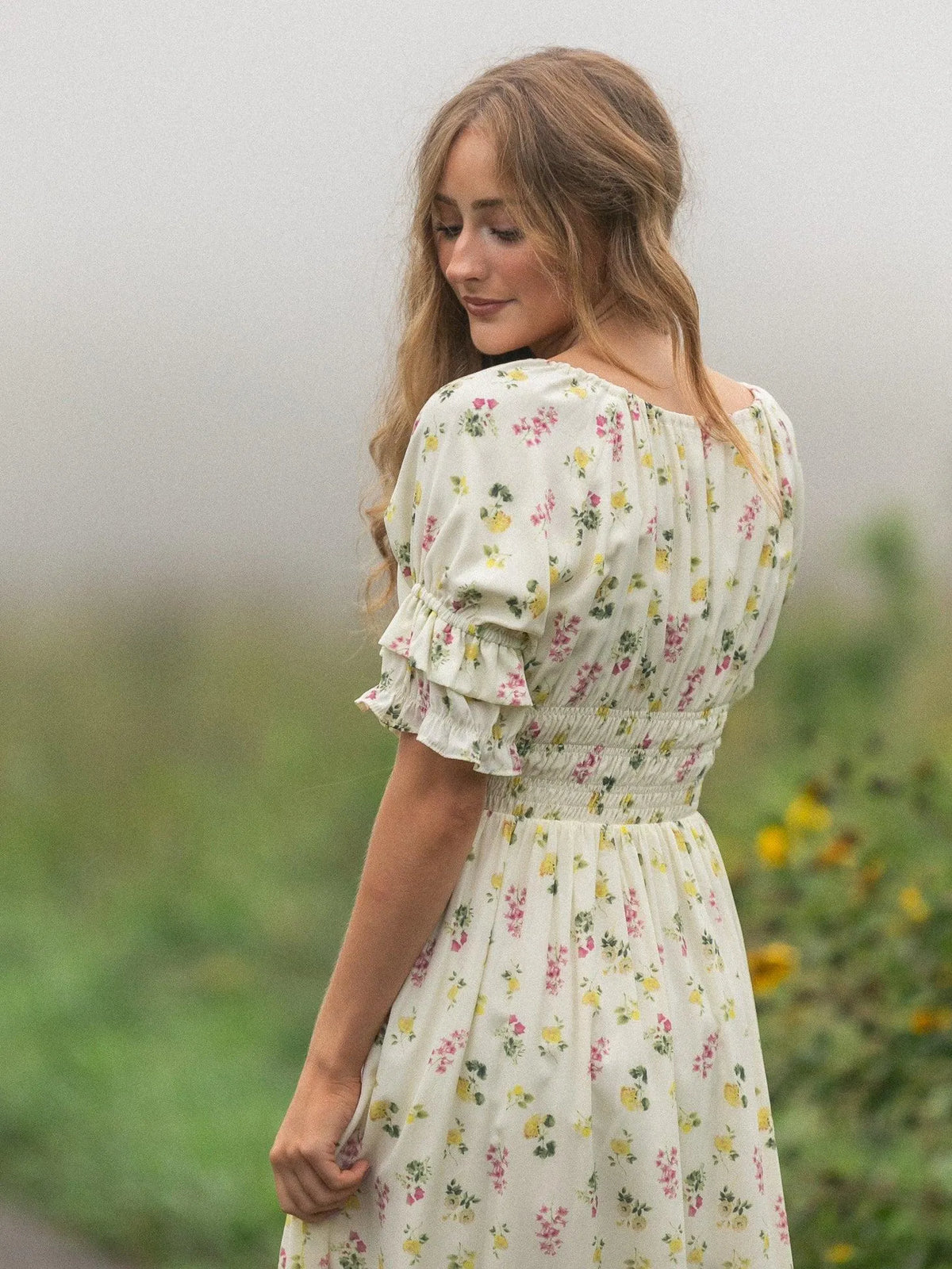 Written in the Flowers Puff Sleeve Floral Maxi Dress-Women's Dresses-Shop Z & Joxa