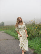 Written in the Flowers Puff Sleeve Floral Maxi Dress-Women's Dresses-Shop Z & Joxa