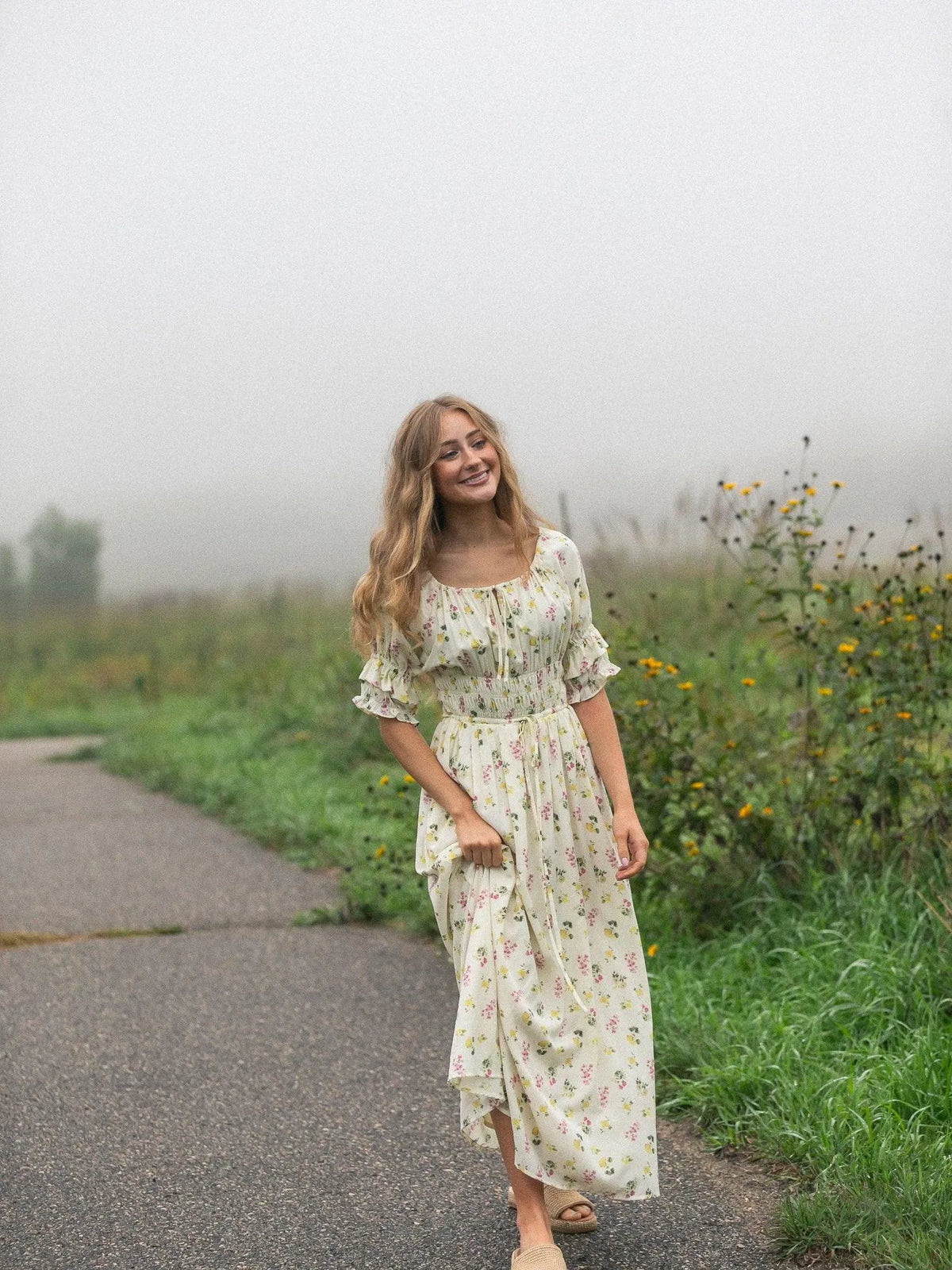 Written in the Flowers Puff Sleeve Floral Maxi Dress-Women's Dresses-Shop Z & Joxa