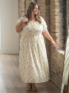 Written in the Flowers Puff Sleeve Floral Maxi Dress-Women's Dresses-Shop Z & Joxa