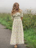 Written in the Flowers Puff Sleeve Floral Maxi Dress-Women's Dresses-Shop Z & Joxa