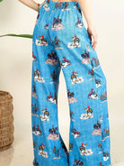Yeehaw on Repeat Western Elastic Hight Waist Wide Leg Pants-Women's Pants-Shop Z & Joxa