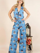 Yeehaw on Repeat Western Front Tie Sleeveless Vest Top-Women's Shirts & Tops-Shop Z & Joxa