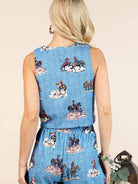 Yeehaw on Repeat Western Front Tie Sleeveless Vest Top-Women's Shirts & Tops-Shop Z & Joxa