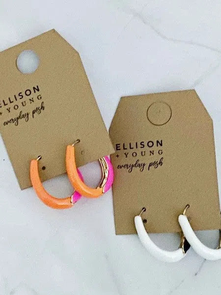 You Can Have It Both Ways Two Toned Reversible Hoop Earrings-Women's Accessories-Shop Z & Joxa