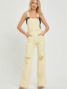 You Had Me At Yellow Distressed Denim Overalls-Women's Clothing-Shop Z & Joxa