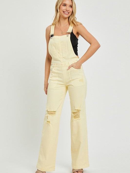 You Had Me At Yellow Distressed Denim Overalls-Women's Clothing-Shop Z & Joxa