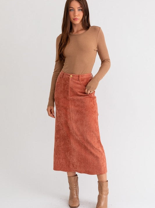 Your Body, Your Style Corduroy Maxi Skirt-Women's Clothing-Shop Z & Joxa