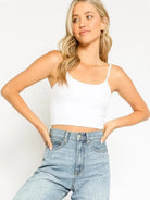 Your Everyday Basic Ribbed Cropped Tank Top in White-Women's Clothing-Shop Z & Joxa