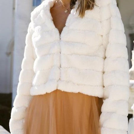 Your Inner Diva Faux Fur Cropped Jacket-Women's Clothing-Shop Z & Joxa