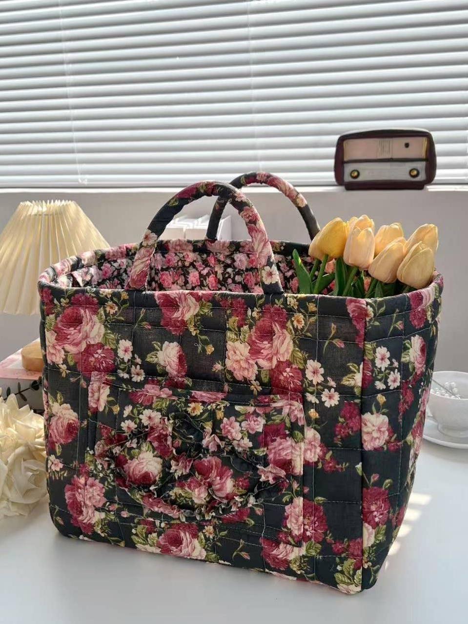 Carry It Cute Floral Quilted Storage Tote