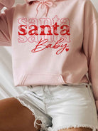 Santa Baby Graphic Christmas Hoodie-Women's Clothing-Shop Z & Joxa